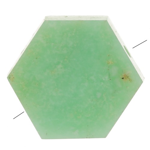 Perle plate forme hexagone 12x10 mm en pierre gemme - Chrysoprase x1