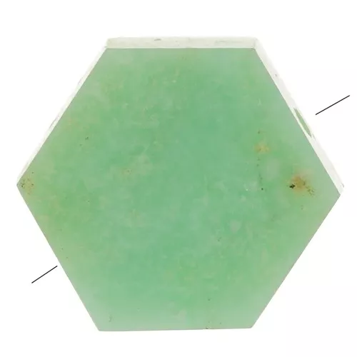Perle plate forme hexagone 12x10 mm en pierre gemme - Chrysoprase x1