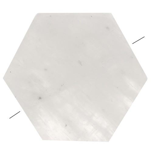 Perle plate forme hexagone 12x10 mm en pierre gemme - Pierre de lune x1