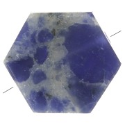 Perle plate forme hexagone 12x10 mm en pierre gemme - Sodalite x1