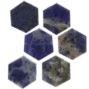 Perle plate forme hexagone 12x10 mm en pierre gemme - Sodalite x1