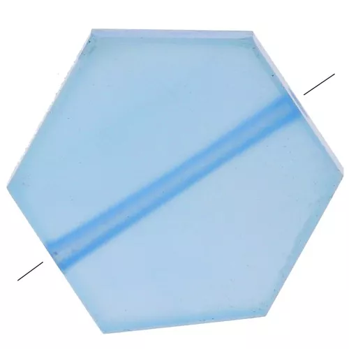 Perle plate forme hexagone 12x10 mm en pierre gemme teintée - Onyx bleu x1