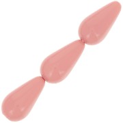 Perles nacrées Preciosa - Pearshape Pearl 15x8 mm - Salmon rose x5|raw }}