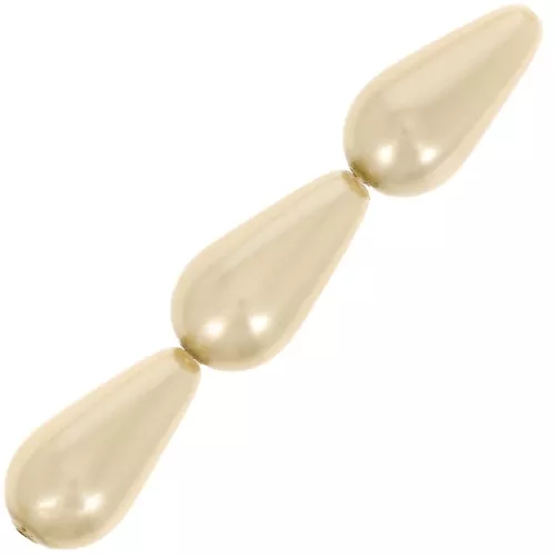 Perles nacrées Preciosa - Pearshape Pearl 15x8 mm - Vanilla x5