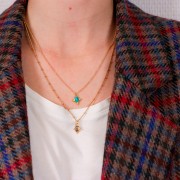 Breloque rectangle facettée 13x11mm Argent 925 Doré à l'or fin - Lapis lazuli