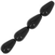 Perles nacrées Preciosa - Pearshape Pearl 10x6 mm - Magic Black x10