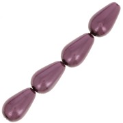 Perles nacrées Preciosa - Pearshape Pearl 10x6 mm - Light Burgundy x10|raw }}