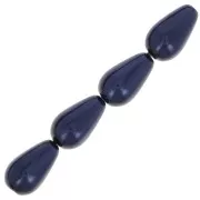 Perles nacrées Preciosa - Pearshape Pearl 10x6 mm - Dark Blue x10