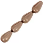Perles nacrées Preciosa - Pearshape Pearl 10x6 mm - Bronze x10