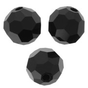 Perles rondes facettées Preciosa - Round Bead 6 mm - Jet x6|raw }}