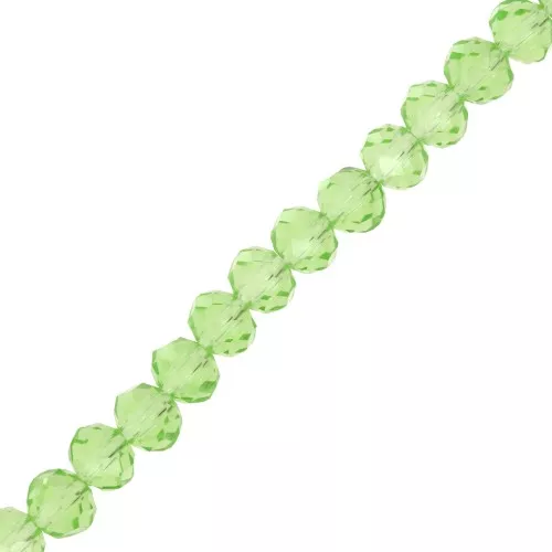 Perles rondelles facettées - rondes aplaties 6x5 mm Peridot x41cm