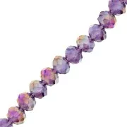 Perles rondelles facettées - rondes aplaties -6x5 mm Light Amethyst AB x40cm