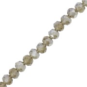 Perles rondelles facettées - rondes aplaties -6x5 mm Black Diamond AB x42cm|raw }}