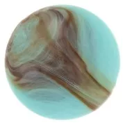 Cabochon en résine opaque 14 mm - Turquoise marbré x1