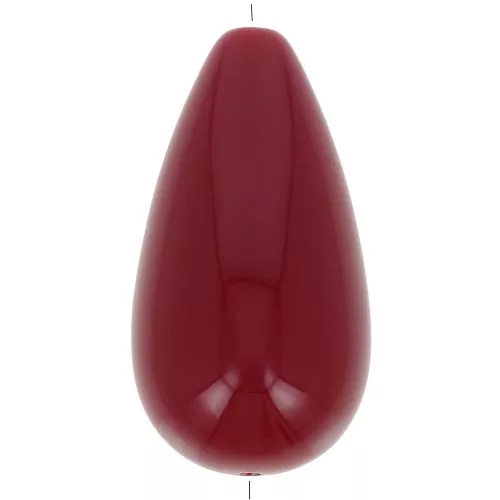 Perle poire en résine 26x14 mm - Bordeaux x1