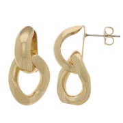 Boucles d'oreilles pendantes avec maillon gourmette 28x15 mm - Doré x2|raw }}