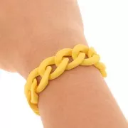 Chaîne acrylique maille gourmette 16 mm - Opaque jaune Mat x48cm
