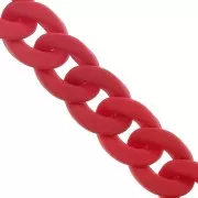 Chaîne acrylique maille gourmette 16 mm - Opaque rouge Mat x48cm