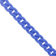 Chaîne acrylique maille gourmette 16 mm - Opaque bleu cobalt Mat x48cm|raw }}