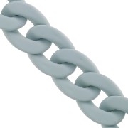 Chaîne acrylique maille gourmette 20 mm - Opaque gris Mat x48cm