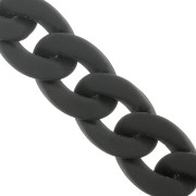 Chaîne acrylique maille gourmette 20 mm - Opaque noir Mat x48cm