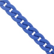 Chaîne acrylique maille gourmette 20 mm - Opaque bleu cobalt Mat x48cm|raw }}