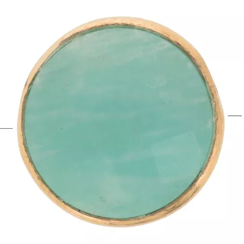 Perle ronde facettée 9 mm - pierre gemme - Argent 925 Doré à l'or fin - Amazonite