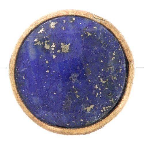 Perle ronde facettée 9 mm pierre gemme - Argent 925 Doré à l'Or fin - Lapis lazuli