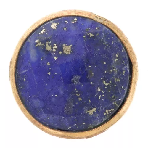 Perle ronde facettée 9 mm pierre gemme - Argent 925 Doré à l'Or fin - Lapis lazuli
