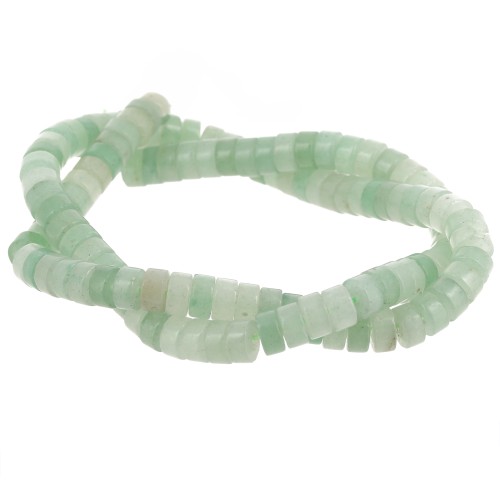 Perles Heishi rondelles en pierre gemme 6x3 mm - Aventurine x38cm