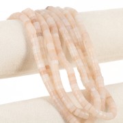 Perles Heishi rondelles en pierre gemme 6x3 mm - Pierre de lune Peach x38cm