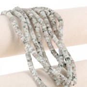 Perles Heishi rondelles en pierre gemme teintée 6x3 mm - Jaspe Tianshan x38cm