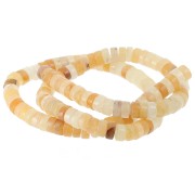 Perles Heishi rondelles en pierre gemme teintée 6x3 mm - Jade Topaz x38cm