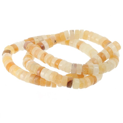 Perles Heishi rondelles en pierre gemme teintée 6x3 mm - Jade Topaz x38cm