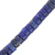Perles Heishi rondelles en pierre gemme teintée 6x3 mm - Lapis lazuli x37cm