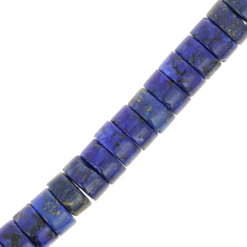 Perles Heishi rondelles en pierre gemme teintée 6x3 mm - Lapis lazuli x37cm