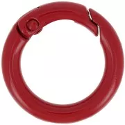 Fermoir rond mousqueton 25 mm - Rouge x1