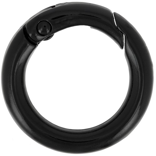Fermoir rond mousqueton 25 mm - Noir x1