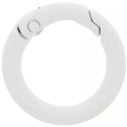 Fermoir rond mousqueton 25 mm - Blanc x1