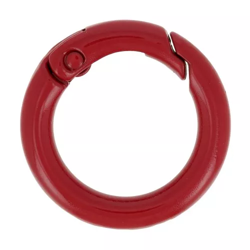 Fermoir rond mousqueton 20 mm - Rouge x1