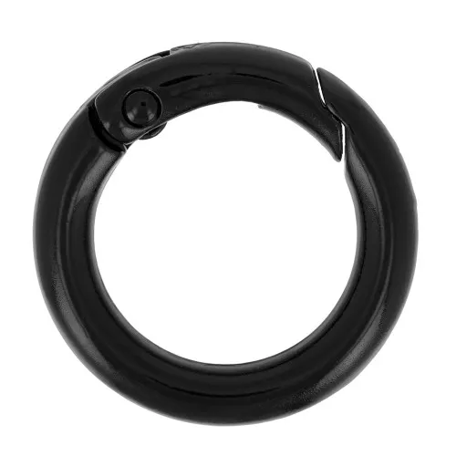 Fermoir rond mousqueton 20 mm - Noir x1