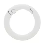 Fermoir rond mousqueton 20 mm - Blanc x1
