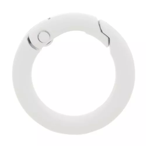 Fermoir rond mousqueton 20 mm - Blanc x1