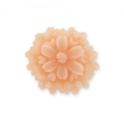 Cabochon fleur en résine  13 mm Rose Peach Mat x1