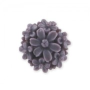 Cabochon fleur en résine  13 mm Violet foncé Mat x1