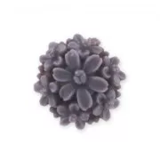 Cabochon fleur en résine  13 mm Violet foncé Mat x1