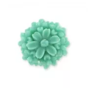 Cabochon fleur en résine  13 mm Vert Mat x1