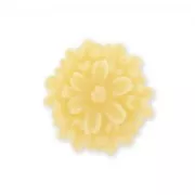 Cabochon fleur en résine  13 mm Jaune Mat x1