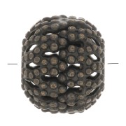 Perles rondes aplaties filigranées 8x7 mm - Bronze x10