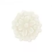 Cabochon fleur en résine  13 mm Crème Mat x1